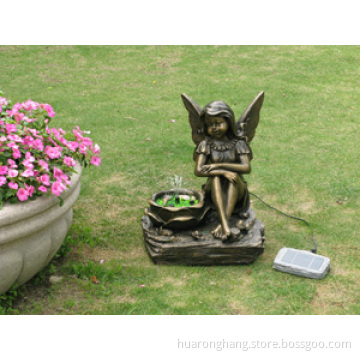 flower fairy picking bud solar fountain